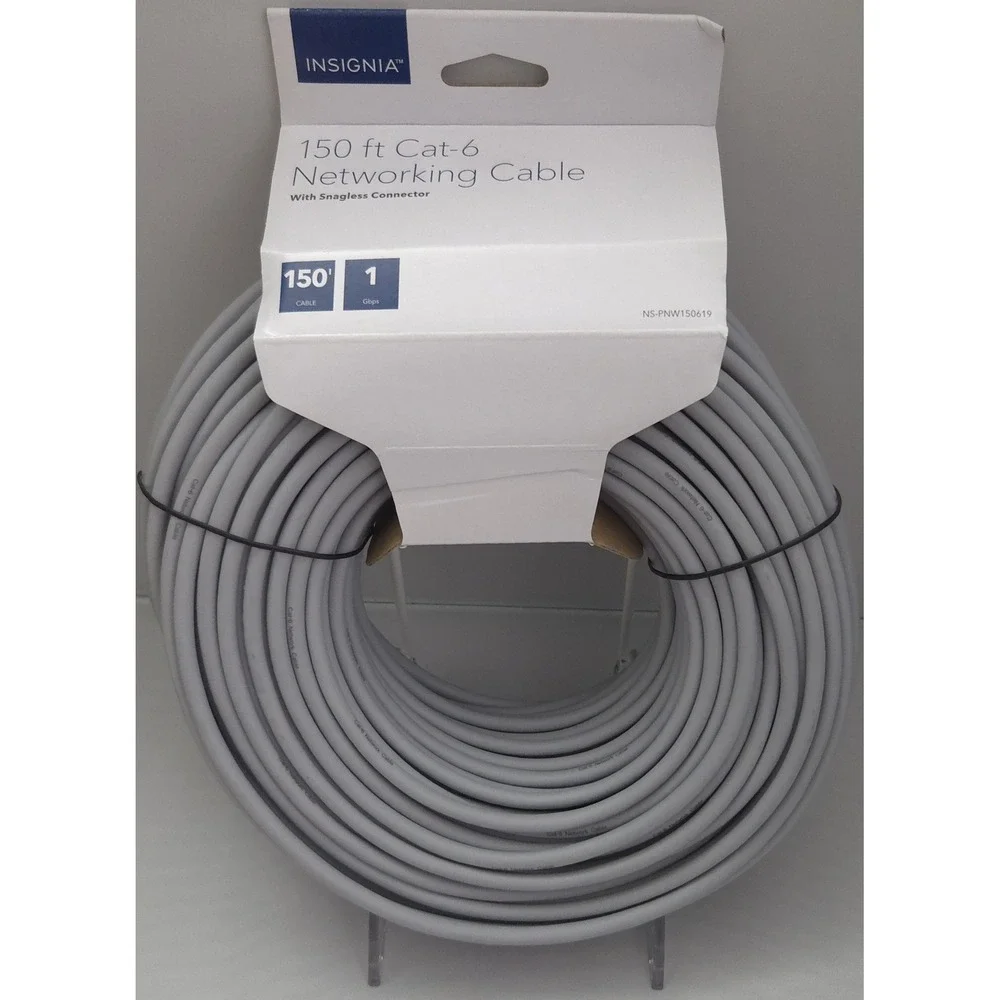 Insignia 150ft Cat-6 Network Cable - Ethernet RJ45 - 1Gbps - NS-PNW150619 - NEW
